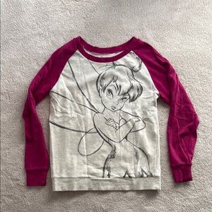 Worn Once! Disney Tinkerbell Raglan Shirt - Medium